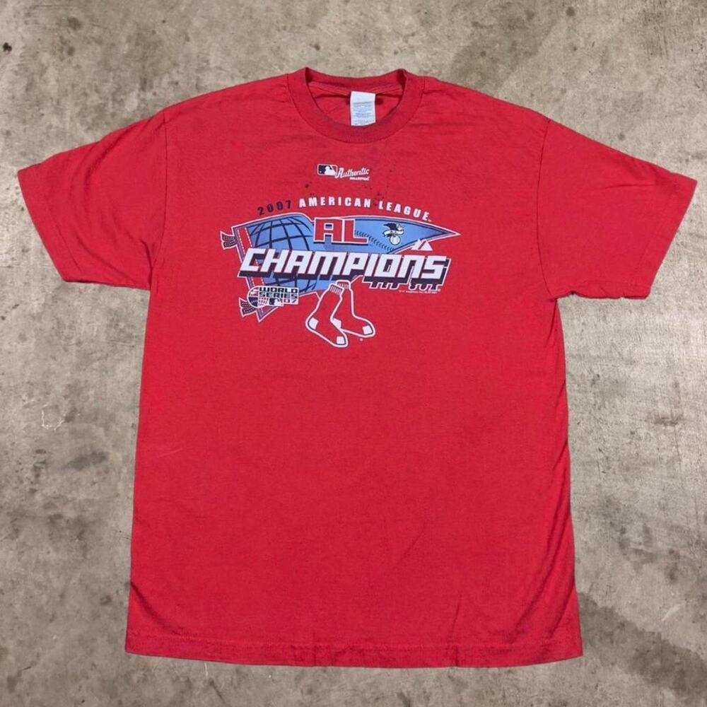 Boston Red Sox 2007 American League AL Champions MLB T-Shirt Red Mens Size L